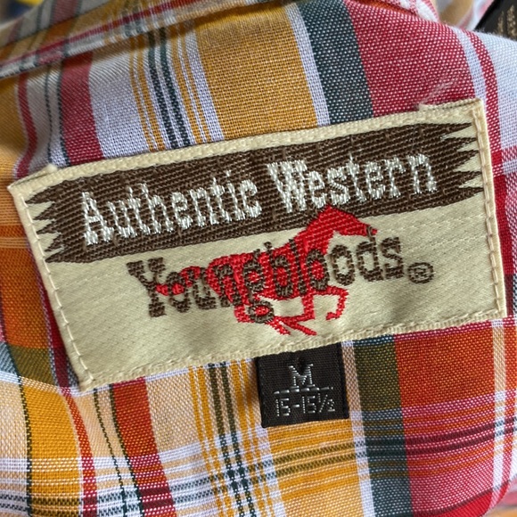 Authentic Western plaid rodeo Youngblood’s size medium 15-15.5 - Picture 8 of 8